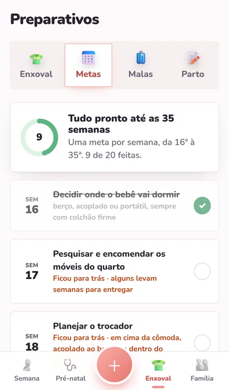 Uma meta por semana